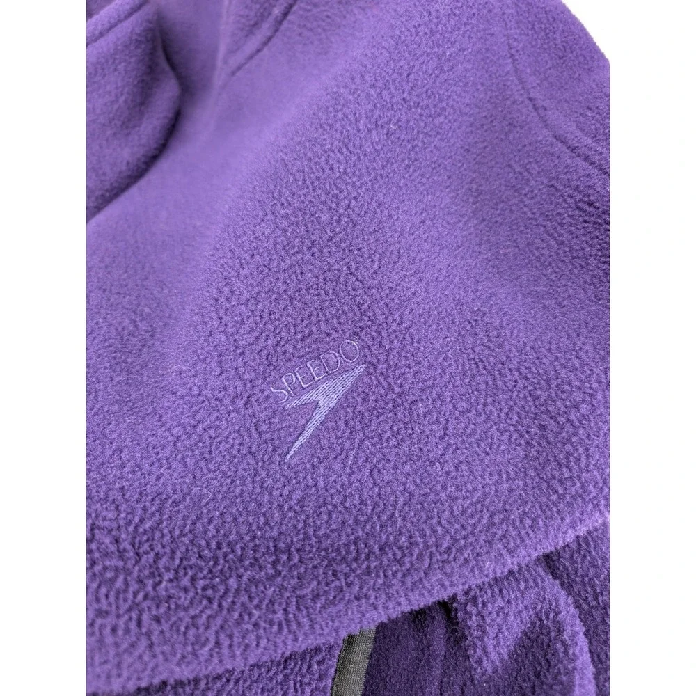 Vintage Speedo Purple Fleece Jacket Mens Small‎ Full Zip Athletic Outdoor
